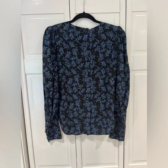 NWOT Veronica Beard Clarke Puff Sleeve Floral Blouse with Button Down Back - Picture 7 of 9